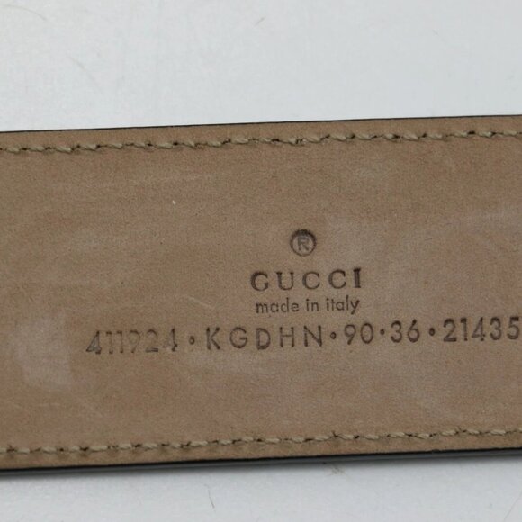 GUCCI Blue & Beige GG Marmont Belt 411924 Size 90/36 US - Picture 9 of 16